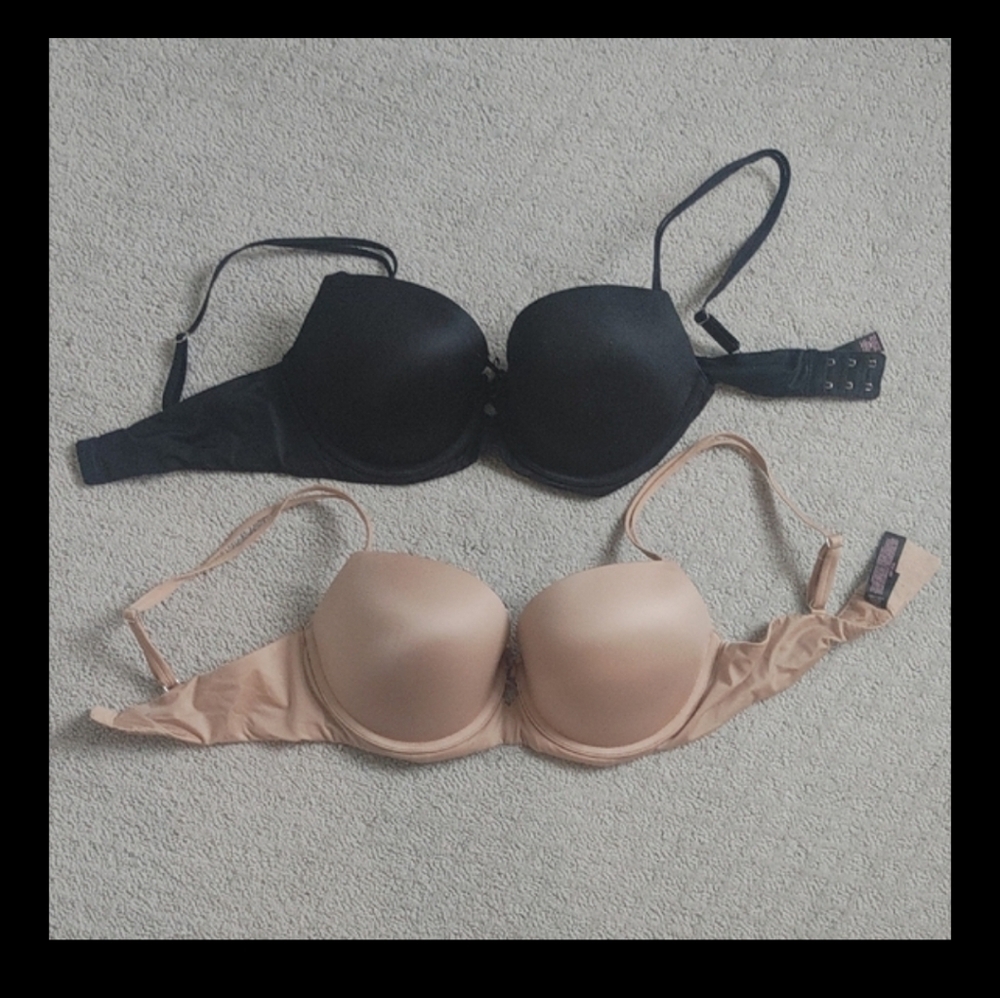 Victoria's Secret SET OF 2 very Sexy Balconette 34D Black & Nude